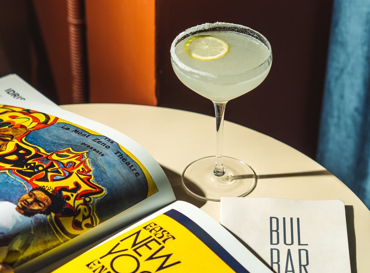 Bartender finishing a cocktail at BUL BAR